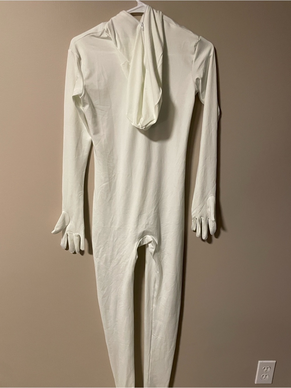 Women’s Cream Full-Body Hooded Onesie morph suit